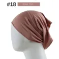 Modal Under Scarf Hijab Cap Solid Color Breathable Inner Muslim Cap Rose Tan #18 - 23*25.5cm / Rose Brown