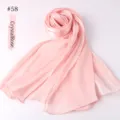 Pink long satin crinkle silk scarf, breathable and cool summer fashion accessory for women. - Crystal Rose