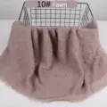 Solid color lightweight cotton linen scarf with wrinkled texture and frayed edges for women. - Fawn Brown