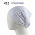 Solid color modal tube cap under scarf for women, breathable stretchy basic hijab cap. - 23*25.5cm / Bright White