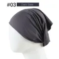 Modal hijab inner cap solid color stretch bonnet Muslim women comfortable head cover dark slate - 23*25.5cm / Dark Slate