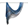 Blue marble print modal cotton scarf fashion abstract shawl lightweight neck wrap soft accessory - 170*70cm / 27
