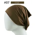 Modal solid color tube cap under scarf for women, stretchy greige head wrap variant. - 23*25.5cm / Heather Gray