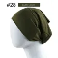 Solid color modal beanie cap for women, high elasticity stretch head wrap and comfortable base cap. - 23*25.5cm / Burnt Olive