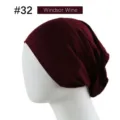 Modal under cap Muslim hijab tubular hat solid color stretchy head cover for women #32 - 23*25.5cm / Windsor Wine