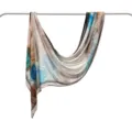 Modal cotton scarf with abstract marble digital print, elegant draped shawl for women. - 170*70cm / 63