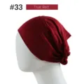 Solid color modal under-cap cap bonnet in true red, comfortable stretch hijab cap for women. - 23*25.5cm / True Red