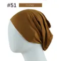 Solid color modal inner hijab cap for women, high elasticity breathable tube cap #51 - 23*25.5cm / Honey Color