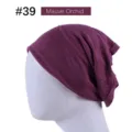 Women modal solid color cap high elasticity mercerized cotton beanie scarf cap variant - 23*25.5cm / Mauve Orchid