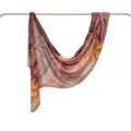 Modal Cotton Scarf Reddish Brown Marble Print Shawl Variant For Women Soft Headscarf - 170*70cm / 33