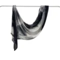 Modal cotton scarf featuring an abstract grey and black marble print, elegant draping design. - 170*70cm / 36