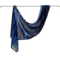 Blue and black marble print modal cotton scarf, elegant long shawl for women daily wear. - 170*70cm / 48