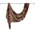 Modal cotton marble printed scarf shawl, brown abstract fluid pattern, soft lightweight fabric wrap. - 170*70cm / 43