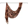 Brown modal cotton scarf with marble animal print, stylish ethnic shawl and headscarf. - 170*70cm / 55