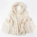 Elegant chiffon metallic gold leopard print long scarf stylish women shawl daily wrap - Light Beige / 175*70cm