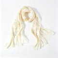 Elegante sciarpa in finta seta ricamata con paillettes, foulard hijab luminoso per donna. - 170X70CM / Beige Chiaro