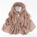 Chiffon κασκόλ με χρυσό λεοπάρ σχέδιο, κομψό ελαφρύ μακρύ σάλι για γυναίκες και μόδα. - Ανοιχτό Καφέ / 175*70cm