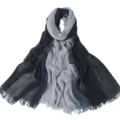 Sciarpa lunga stropicciata in cotone sfumato da donna, scialle moda vintage leggero. - 12