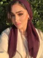 Foulard carré uni 90cm pour femme hijab coiffure mode léger respirant élégant accessoire - Violet foncé