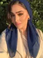 Foulard carré de couleur unie, hijab en coton et lin de 90 cm pour mode femme quotidien. - Bleu foncé