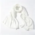 Sciarpa bianca con paillettes ricamate, elegante hijab di chiffon scintillante per donne. - 170x70cm / Bianco (10)