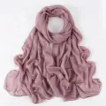 Sciarpa lunga increspata morbida da donna, hijab o foulard con trama leggera e traspirante. - 180*70cm / 17