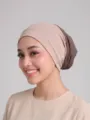 Δίχρωμο ελαστικό σκουφάκι hijab modal αναπνεύσιμο εσωτερικό σκουφάκι για γυναίκες - Μαύρο και Κόκκινο (02)