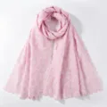 Rosa Bordado Bufarda Algodón Largo Chal Protección Solar Elegante Decorativo Mujer Pañuelo - 175*70cm / Rosa