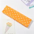 Fascia per capelli elastica larga a pois arancione, morbida per sport e moda quotidiana. - Arancione Pois Bianchi (02)
