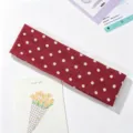 Fascia per capelli larga a pois rossi elastica accessorio alla moda per sport quotidiano. - Rosso Pois Bianchi (03)