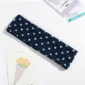 Bandeau large à pois bleu marine, bandeau de cheveux élastique de mode pour sport et quotidien. - Bleu Foncé Pois Blancs (06)