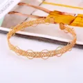 Collar gargantilla punk de malla abierta dorada detalle, joyería de cuello trenzada hueca metálica - Dorado