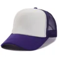 Gorra trucker blanca y morada lisa, gorra de béisbol clásica con malla para uso diario casual. - Ajustable / Morado Blanco(7#)