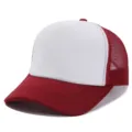 Gorra de camionero de malla lisa con panel frontal de espuma blanca y parte trasera roja. - Ajustable / Rojo Blanco(14#)