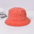 Chapeau bob en denim lavé pour femme, chapeau de soleil rétro extérieur, mode de printemps. - M (56-58cm) / Orange