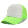 Gorra de camionero verde neon con frente blanco y malla transpirable para verano. - Ajustable / Verde Fluorescente Blanco(6#)