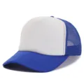 Gorra trucker lisa con parte trasera de malla, gorra de béisbol transpirable unisex. - Ajustable / Azul Blanco(8#)