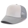 Gorra trucker gris y blanca con malla, gorra de béisbol de color liso para el verano. - Ajustable / Gris Blanco(9#)