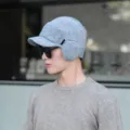 Men's Winter Knit Hat Fleece Lined Warm Earflap Beanie Grey Fashion Style Casual - One Size / Hat Only / Light Gray
