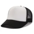 Gorra trucker clásica en blanco y negro con parte trasera de malla transpirable para verano. - Ajustable / Negro Blanco(13#)