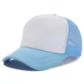 Gorra trucker azul y blanca unisex, gorra de béisbol de malla transpirable, gorra de verano. - Ajustable / Azul Claro Blanco(17#)