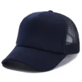 Gorra trucker azul marino lisa gorra de béisbol de malla transpirable estilo casual unisex - Ajustable / Azul Profundo (20#)