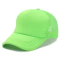 Gorra trucker verde neón con parte trasera de malla transpirable, gorra de béisbol lisa para verano. - Ajustable / Verde Fluorescente(22#)