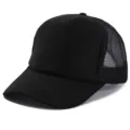 Gorra trucker negra lisa para hombre y mujer, gorra de béisbol clásica transpirable de malla. - Ajustable / Negro(23#)