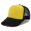 Gorra trucker lisa amarilla y negra gorra de béisbol de malla para hombres y mujeres verano. - Ajustable / Amarillo Negro(26#)
