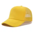 Gorra de camionero de malla amarilla lisa gorra de béisbol para hombre y mujer verano transpirable - Ajustable / Amarillo (29#)