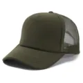 Gorra trucker verde oliva lisa con parte trasera de malla transpirable, gorra de béisbol informal. - Ajustable / Verde Militar(30#)