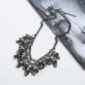Punk Gothic mehrschichtige Totenkopf Anhänger Kette, vintage dunkler Metall Halsschmuck. - Gunmetal-Schwarz