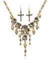 Vintage Totenkopf Halskette Ohrring Set Gold Gothic Halloween Schmuck Party Accessoire - Halskette Ohrringe Set Eins