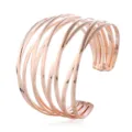 Roségoldener mehrsträngiger Draht-Manschettenarmreif, breiter offener Metallarmreif für Retro. - 10 Stück/Set / Roségold